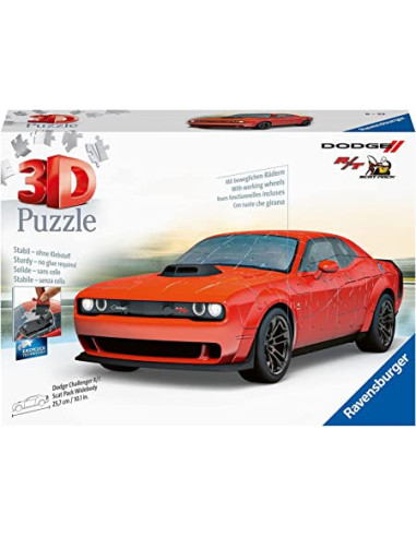 Ravensburger Puzzle 3D Dodge Challenger Red 108 pz