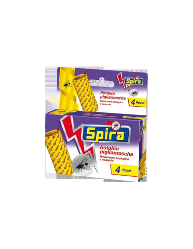 SPIRA Strisce per mosche 4 rotolini