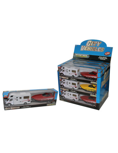 Camper con motoscafo die cast Kidz Corner