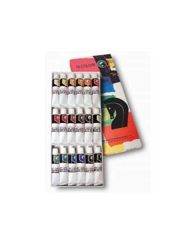 Set 18 colori acrilici da 12 ml