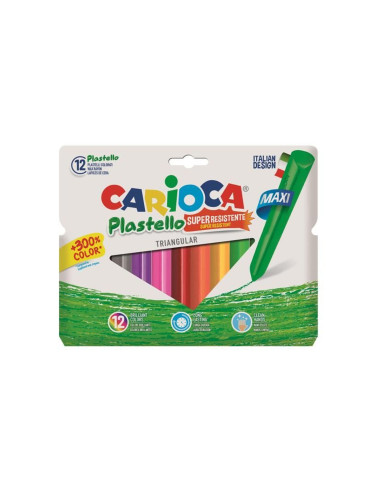 Pastello cera maxi triangolare carioca cf.12