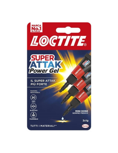 Colla Loctite Super Attak Power Flex 3 pezzi