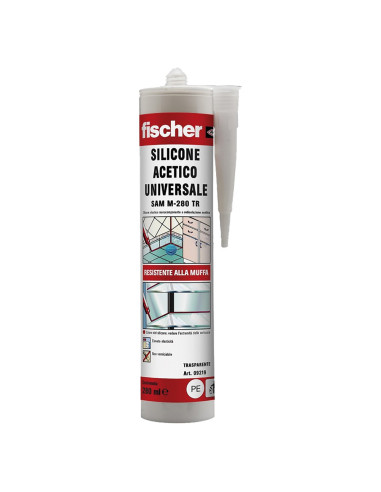 Silicone Fischer Acetico Bianco 280ML 217 - Sigillatura Affidabile e Resistente