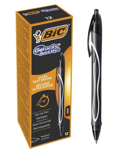 BIC Penna gel Gelocity QuickDry Nero