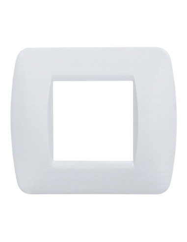 ETTROIT Placca Plastica Serie Space 2P Colore Bianco Satinato Compatibile Con Bticino Living Light