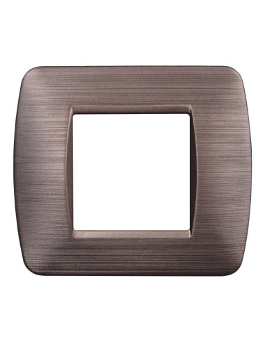 ETTROIT Placca Plastica Serie Space 2P Colore Bronzo Satinato Compatibile Con Bticino Living Light