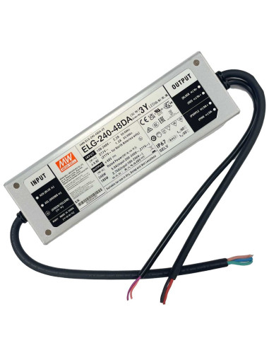 MeanWell ELG-240-48DA-3Y Alimentatore IP67 200W 48V 5A Input 220V e 110V Dimmerabile DALI