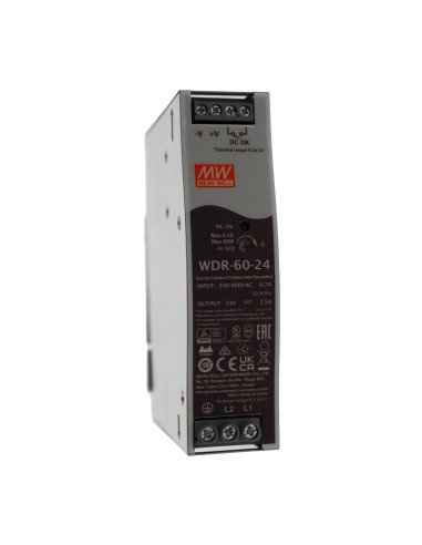 MeanWell WDR-60-24 Alimentatore Slim DIN Rail 60W 24V 2