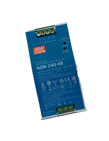 MeanWell NDR-240-48 Trasformatore Rotaia Industriale 48V 240W 5A Barra Guida DIN Rail Power Supply Input 220V 110V