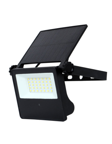 Lampada Faro Led Slim Con Pannello Solare Monocrystalline 10W 1300LM 4000K IP65 Sensore Movimento Microonde