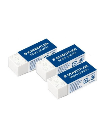 STAEDTLER Gomma cancellare 3 pz MARS PLASTIC Bianco 52653ABK3D