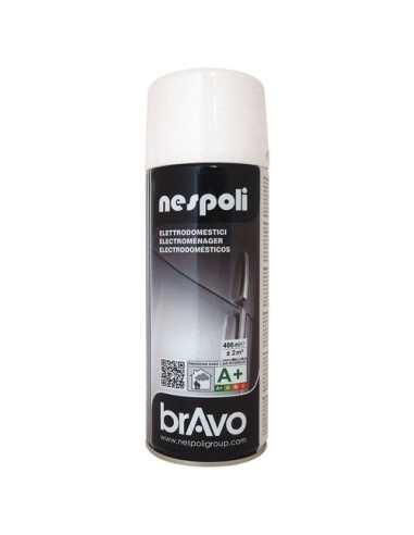 NESPOLI Smalto spray lucido alte temperature BRAVO bianco ral 9010 bomboletta 400 ml N0PSV49010E