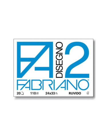 Blocco Fabriano F2 24x33 Ruvido 20 fogli  cf.10