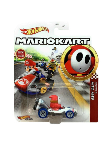 Hot Wheels Mario Personaggio Shy Guy - Veicolo in Metallo Scala 1:64