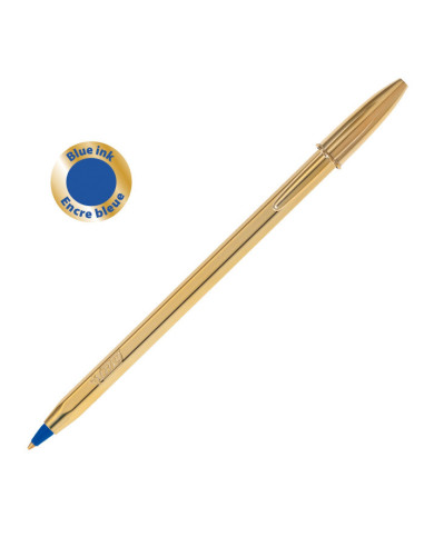 Penna BIC Cristal Shine Gold Blu