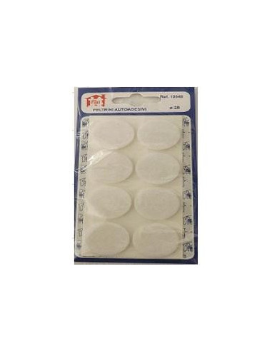 Oreca Feltrini tondi autoadesivi D. 28 x h. 3,5 mm Bianco 0013540