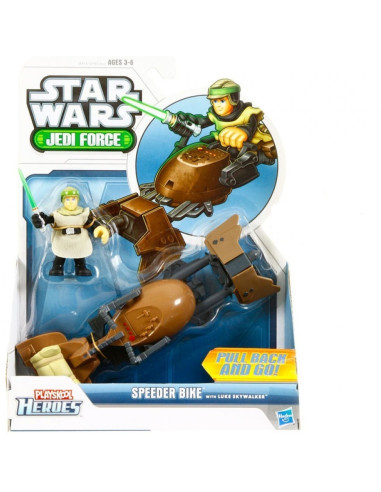 Hasbro Personaggio Playskool Heroes Star Wars Jedi Force con veicolo