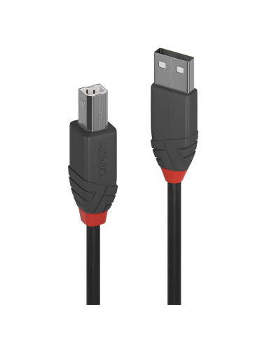 DA COMPLETARE LINDY - Cavo USB 2.0 Tipo A a USB Tipo B, Cavetto USB Anthra Line 2 Metri, Tipo Maschio A B, Velocità di Trasferim