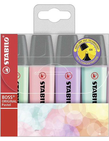 Evidenziatore Stabilo Boss Pastel 4 pezzi