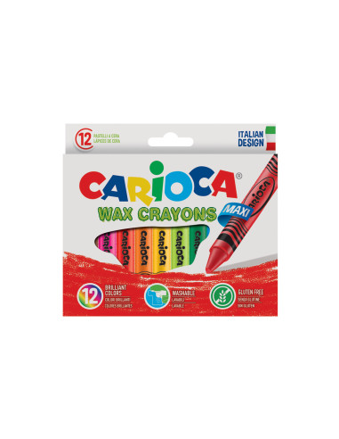 Pastelli a cera Wax Crayons 12 pezzi Carioca