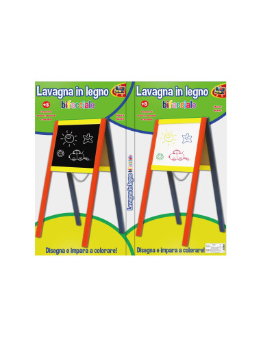 Lavagna Bifacciale in legno con gambe Kidz Corner