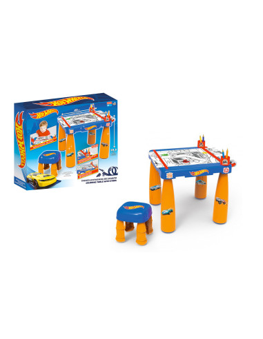 Hot Wheels Tavolo Coloring con Sgabello