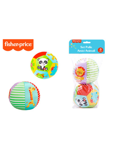 Fisher Price Set 2 Palle Amici Animali Tessuto