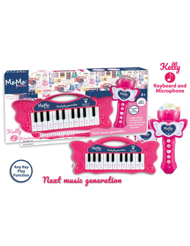 Tastiera 22 tasti microfono Kelly pink