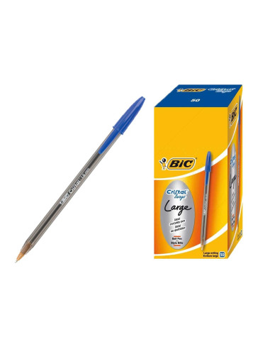 Penna bic cristal large blu cf.50