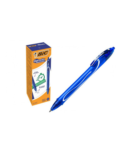 Penna bic gelocity quick dry blu cf.12