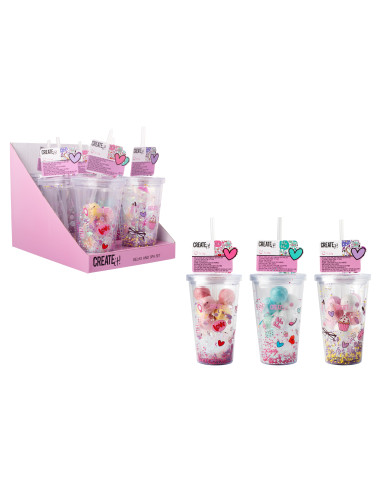 Create it! Bicchiere Glitter e Bombe Bagno 3 assortimenti