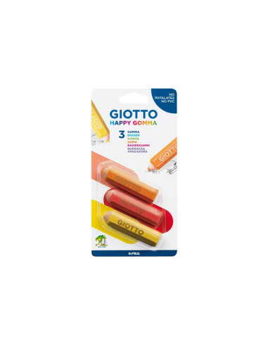 Giotto Happy Gomma blister 3 pezzi