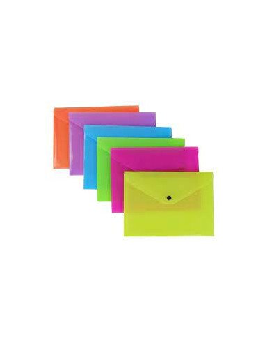 Busta con Bottone Formato A7 Colori Fluo Assortiti