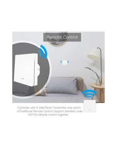 Interruttore Da Parete Wireless WiFi + RF 433 Con 1 Tasto Attacco Semplice Dove Si Vuole Senza Filo