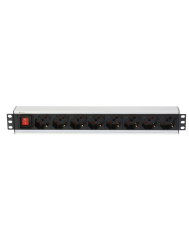 Techly I-CASE STRIP-18A3 unità di distribuzione dell'energia (PDU) 8 presa(e) AC 1.5U Nero