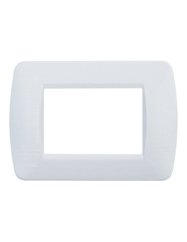 ETTROIT Placca Plastica Serie Space 3P Colore Bianco Satinato Compatibile Con Bticino Living Light