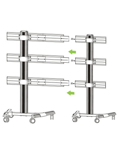 Kit Staffe e Braccio di Giunzione per Supporto Video Wall da Pavimento