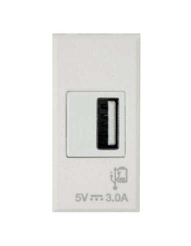 WHITEK S44 Caricatore USB-A 3A 240V 1 Modulo Bianco Opaco