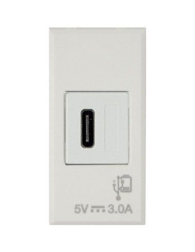 WHITEK S44 Caricatore USB-C&trade 3A 240V 1 Modulo Bianco Opaco