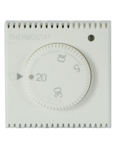 WHITEK S44 Termostato Elettronico con Manopola 230V NA+NC 5A 2 Moduli Bianco Opaco