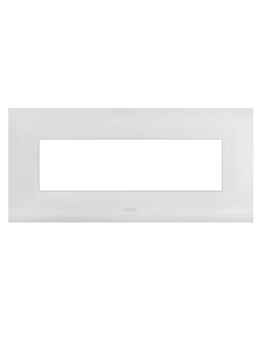 Placca Serie Smart44 in Metallo 7 Moduli Bianco Opaco