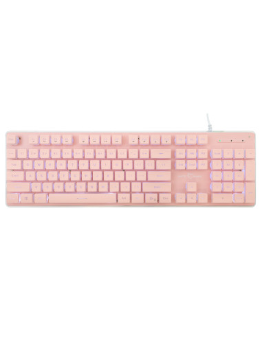 Tastiera Gaming USB 104 Tasti con Retroilluminazione LED Rosa