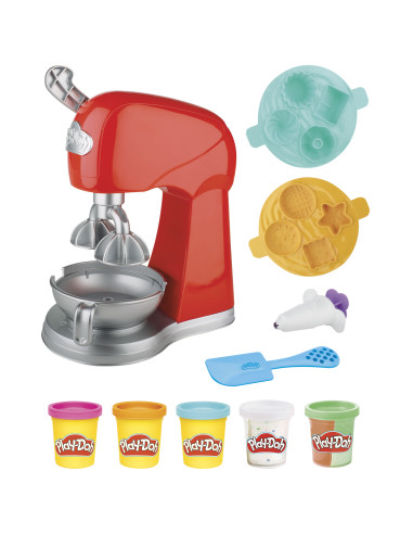 Play-Doh Kitchen Creations Il Magico Mixer, impastatrice giocattolo con finti accessori da cucina, giocattolo per attività