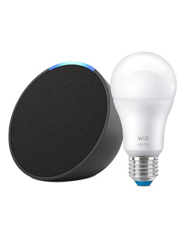 Amazon B0CLM6KFTW ECHO POP Alexa + Smart Bulb Wiz Black e White