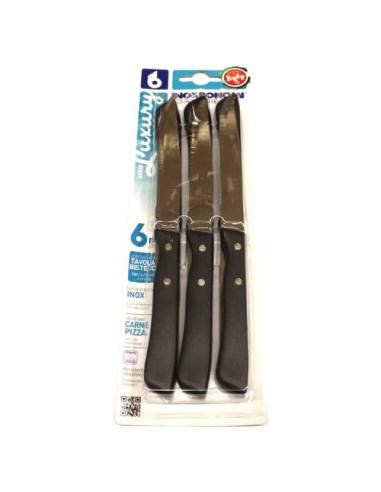 Coltello pizza Coltellerie Inox Bonomi 38006 Confezione 6 Pz Nero