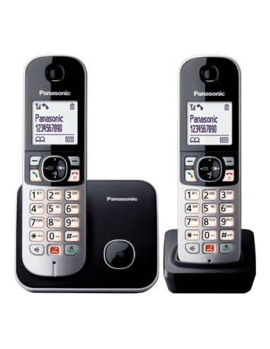 Cordless Panasonic KX TG6852JTB Twin Dect Silver e Black