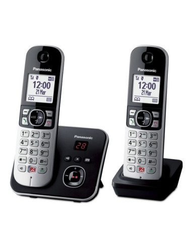 Cordless Panasonic KX TG6862JTB Twin Dect Black e Silver