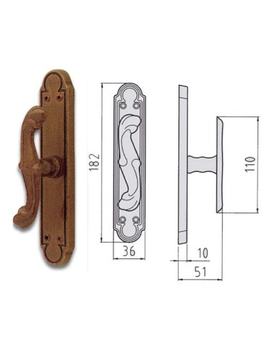 Maniglia finestra Ghidini 44290406000 BAROCCO Brunito