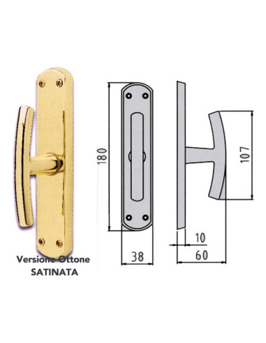 Maniglia finestra Ghidini 55744407008 MILENA Ottone satinato