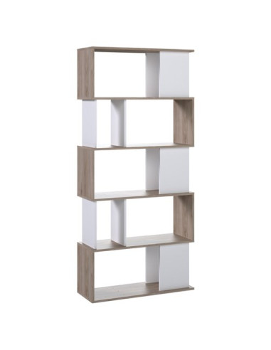 Libreria Tvilum 71735HL49 MAZE Noce e Bianco